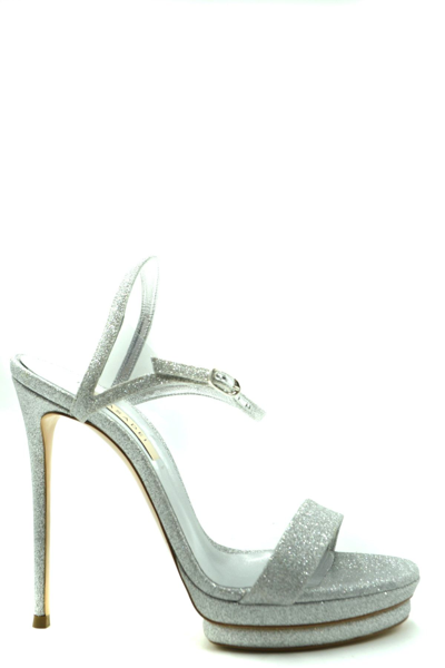 Casadei Women's Silver Glitter Sandals