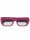 Palm Angels Palm Rectangle-frame Sunglasses In Burgundy