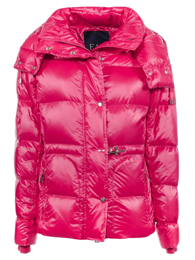 Fay Hooded Padded Down Jacket In Pink