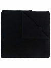 Dondup Black Logo-patch Knitted Scarf In Black