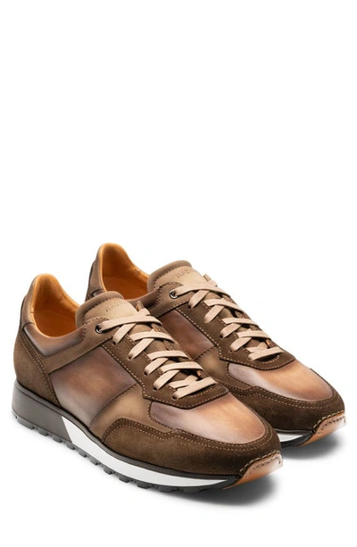 Magnanni Men's Arco Mix-leather Trainer Sneakers In Taupe