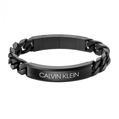 Calvin Klein 【男士手链】ck手链男士礼物街头酷复古风时尚手镯新款古巴链 In Black