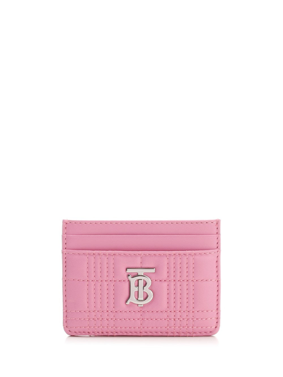 Burberry Quilted Lola Card Case In Pink