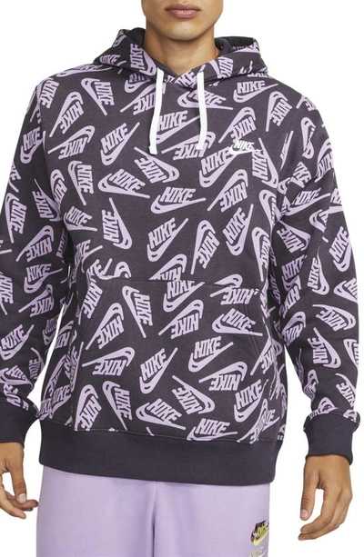 Nike Sportswear Essential Hoodie In Cave Purple/ White/ White
