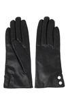 NICOLETTA ROSI CASHMERE LINED PERFORATED LAMBSKIN LEATHER GLOVES,FBIT000029SA
