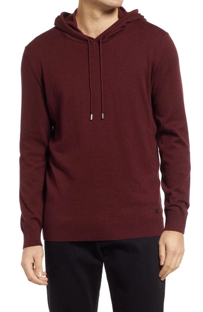 Stone Rose Lux Knit Cotton Hoodie In Plum