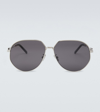 Dior Cd Link A1u Round-frame Silver-tone Sunglasses In Shiny Palladium/smoke