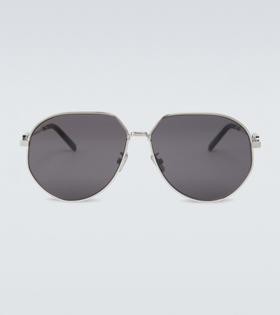 Dior Cd Link A1u Round-frame Silver-tone Sunglasses