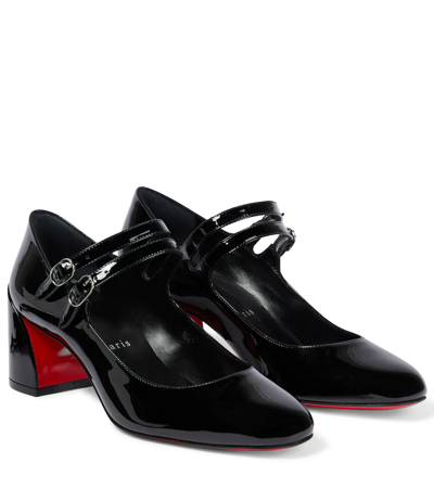 Christian Louboutin Miss Jane 55 Patent-leather Mary Jane Pumps In Black