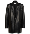Magda Butrym Leather Blazer Jacket In Black