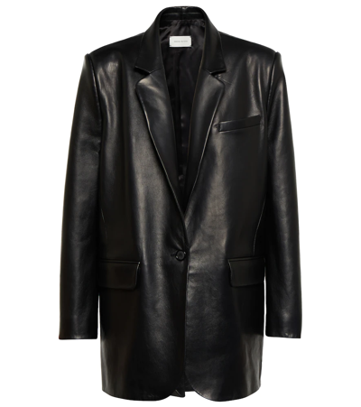 Magda Butrym Oversized Leather Blazer In Black