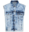Stella Mccartney Washed Blue Denim Waistcoat In Light Wash Blue