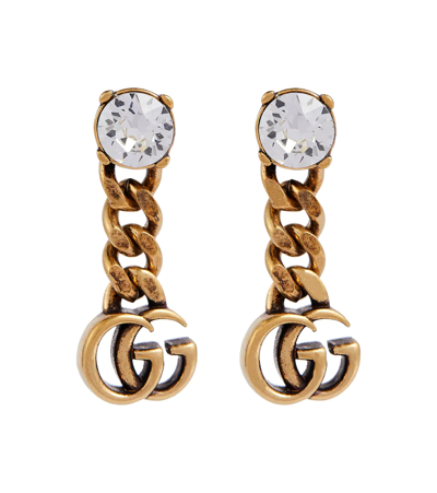 Gucci Crystal-embellished Double G Earrings In 8062 0933/crystal