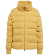 Moncler Women's Cayeux Wool-cashmere Down Puffer Jacket In Grey,yellow