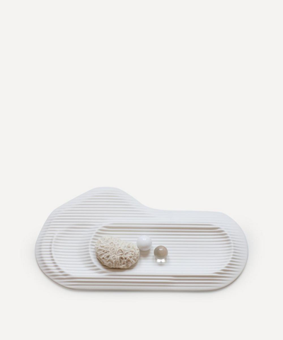 Moustache Feeld Ceramic Desk Tray In White