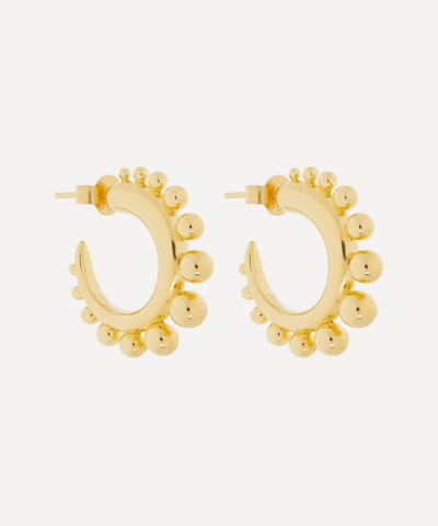 Khiry Gold Plated Vermeil Silver Tiny Khartoum Embellished Hoop Earrings