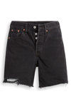 Levi's 501 Original Denim Shorts In Washed Black In Lunar Black