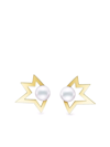 Tasaki 18kt Yellow Gold Collection Line Comet Plus Pearl Earrings In Gold