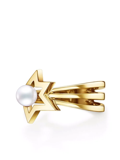 Tasaki 18kt Yellow Gold Collection Line Comet Plus Pearl Ring