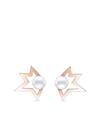 TASAKI 18KT ROSE GOLD COLLECTION LINE COMET PLUS PEARL EARRINGS