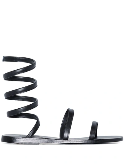 Ancient Greek Sandals Woman Sandals Black Size 6 Soft Leather In Blue