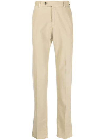Pt01 Off-centre Button Trousers In Nude