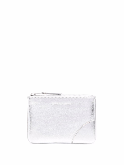 Comme Des Garçons Extra-small Metallic Coin Pouch In Silver