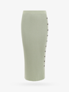 Tory Burch Ribbed Metallic Wool-blend Midi Skirt In Green
