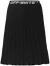Off-white Black Logo Band Pleated Skirt In Schwarz