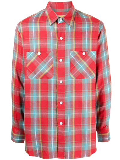 Seven By Seven Checked Wool Shirt In Rot