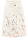 Jw Anderson Oscar Wilde Capsule White Denim Midi Skirt In Fantasia