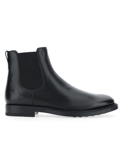 TOD'S MEN'S EMBOSSED LEATHER CHELSEA BOOTS,400015360237