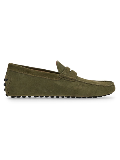 Tod's Gommini Suede Driving Loafers In Army Green