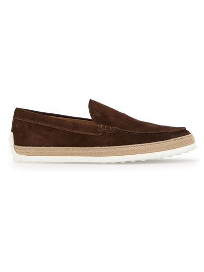 Tod's Suede Espadrille Loafers In Coconut