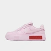 Nike Air Force 1 Leather Sneakers In Pink Foam/university Red/black/pink Foam