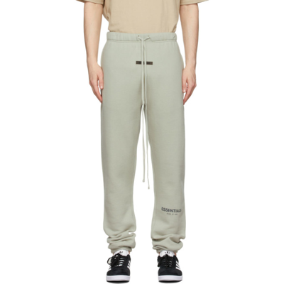 Essentials Ssense Exclusive Green Fleece Lounge Pants In Concrete