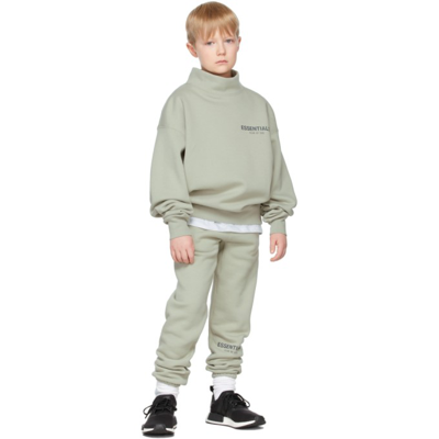 Essentials Ssense Exclusive Kids Green Mock Neck Sweatshirt In Concrete