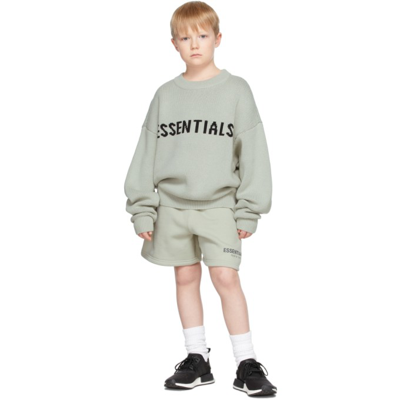 Essentials Ssense Exclusive Kids Green Pullover Sweater In Concrete