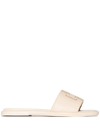 Tory Burch Double T Sport Slides Dulce De Leche/gold In Dolce De Leche