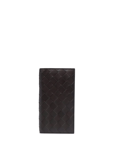 Bottega Veneta Interwoven Leather Wallet In Brown