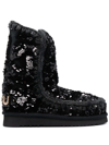 Mou Eskimo Sequin-embellished Boots In Black