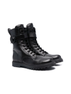 Moncler Petite Carinne Leather Ankle Boots In Black