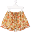 Zimmermann Floral-print Cotton Shorts In Green