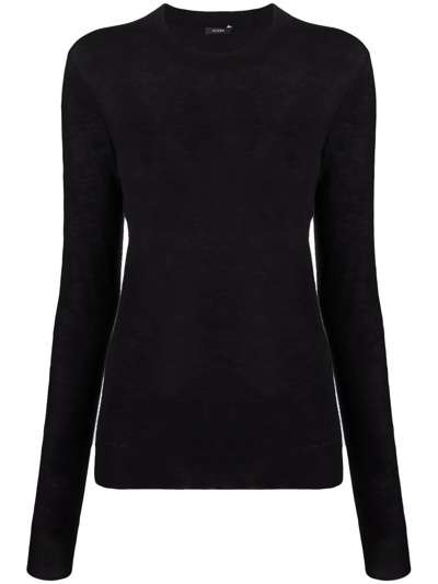 Joseph Round-neck Knitted Top In Black