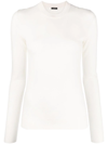 Joseph Round-neck Knitted Top In Neutrals