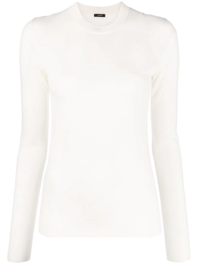 Joseph Round-neck Knitted Top In Ivory