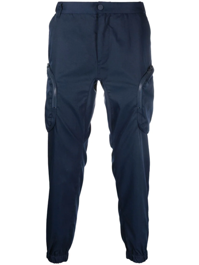 White Mountaineering High-waisted Tapered Trousers In Blue