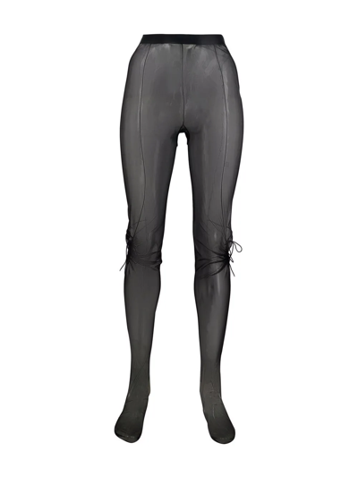 Nensi Dojaka Ruched Mesh Tights In Black