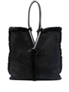 BOTTEGA VENETA BOLSTER REVERSIBLE SHEARLING SUEDE BAG