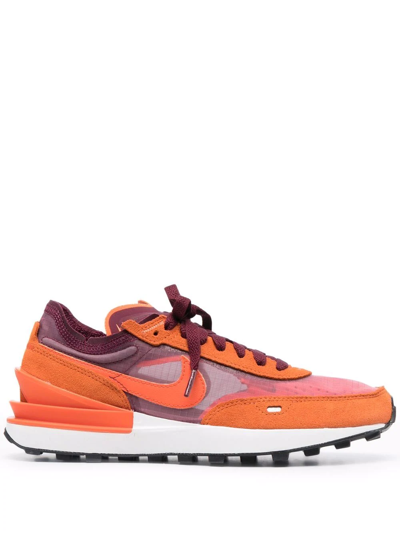 Nike Waffle One Trainers In Dark Beetroot/orange-red